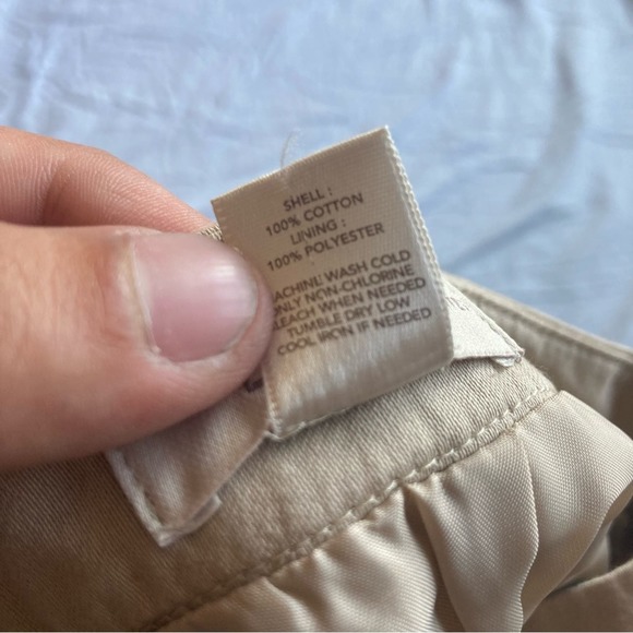 Ann Taylor Loft Beige Career Cotton Pencil Skirt Size 0 Petite - Picture 3 of 4